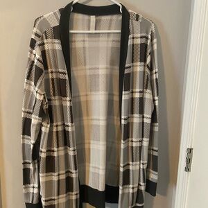 Plaid Open Front Cardigan
